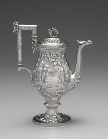 Neo-Rococo Coffee Pot, c. 1840. Creator: Samuel Kirk (American, 1793-1872)