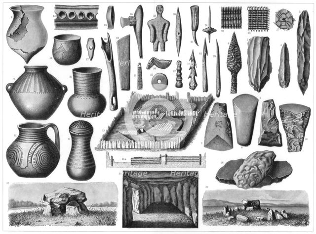 Neolithic antiquities, 1901. Artist: Unknown