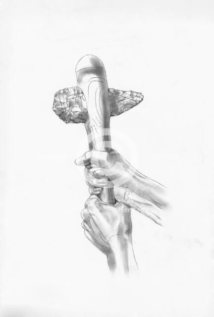 Neolithic flint axe. Artist: Judith Dobie.