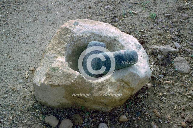 Neolithic quern for grinding corn. Artist: Unknown