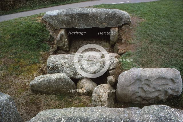 Neolithic tomb, Tregiffian Barrow, Penwith, Cornwall, 3rd Millennium BC, 20th century. Artist: Unknown.