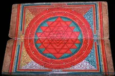 Nepalese yantra painted on manuscript, 16th century