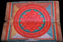 Nepalese yantra painted on manuscript, 16th century