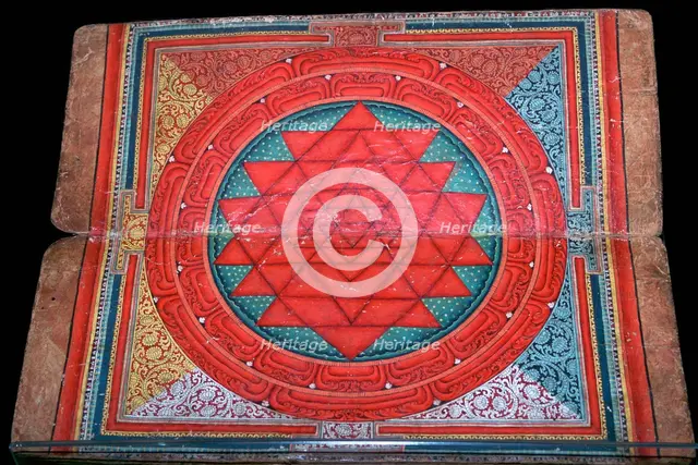 Nepalese yantra painted on manuscript, 16th century. Artist: Unknown