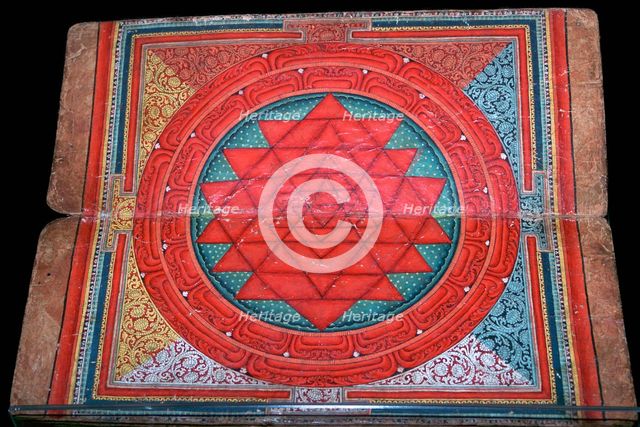 Nepalese yantra painted on manuscript, 16th century. Artist: Unknown