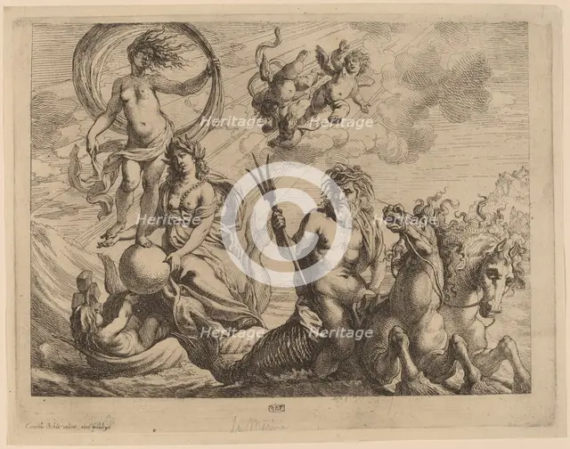Neptune with Two Horses on the Sea. Creator: Cornelis Schut I.