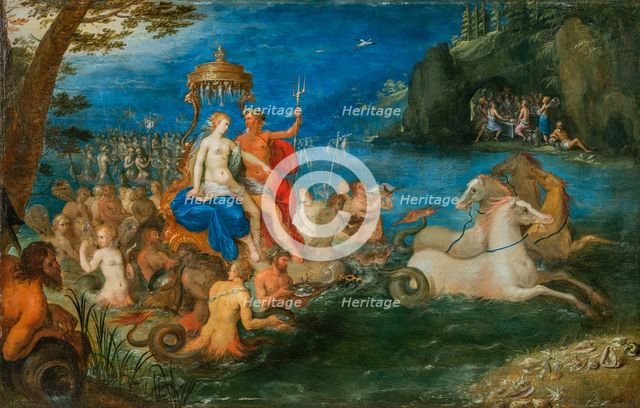 Neptune and Amphitrite, 1600s. Creator: Francken, Frans, the Younger (1581-1642).