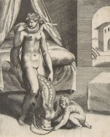 Neptune and Melanthe, from The Loves of the Gods ca 1531-76. Creator: Giulio Bonasone