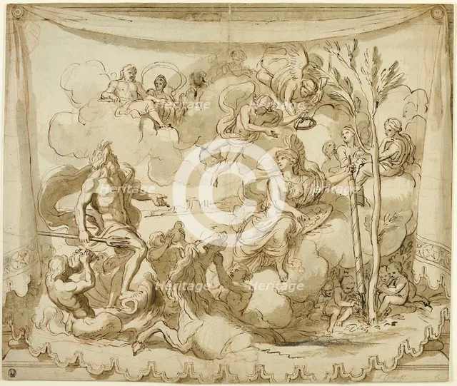 Neptune and Minerva Discussing the Foundation of Athens, n.d. Creator: Unknown.
