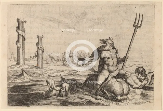 Neptune and the Pillars of Hercules, 1634. Creator: Willem Basse.