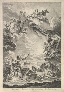 Neptune apaisant la tempête (Neptune Calming the Storm), 18th century. Creator: Francois-Antoine Aveline