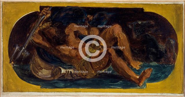 Neptune apaisant les flots : Esquisse pour le salon de la Paix à l'Hôtel de..., between 1849 - 1852. Creator: Eugene Delacroix.
