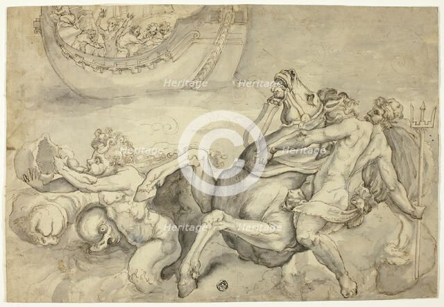 Neptune Calming the Tempest Raised by Aeolus against Aeneas ("Quos Ego"), n.d. Creator: Unknown.