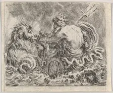 Neptune, from Game of Mythology (Jeu de la Mythologie), 1644. Creator: Stefano della Bella