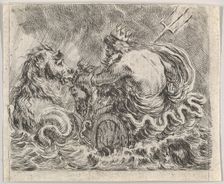 Neptune, from Game of Mythology (Jeu de la Mythologie), 1644. Creator: Stefano della Bella