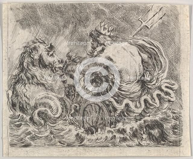 Neptune, from 'Game of Mythology' (Jeu de la Mythologie), 1644. Creator: Stefano della Bella.