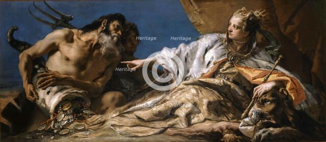 Neptune Offering Gifts to Venice, c. 1750. Creator: Tiepolo, Giambattista (1696-1770).