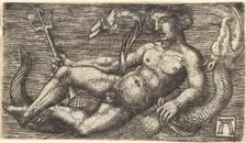 Neptune on a Sea Monster, c. 1520/1525. Creator: Albrecht Altdorfer