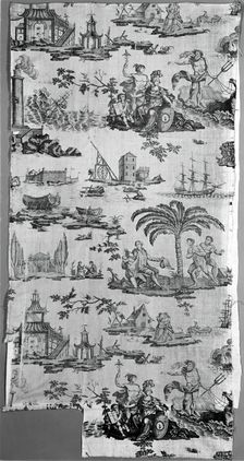 Neptune or L'Empire de la Mer (Neptune or the Empire of the Sea) (Furnishing Fabric), c. 1795. Creator: Petitpierre et Cie