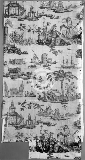 Neptune or L'Empire de la Mer (Neptune or the Empire of the Sea) (Furnishing Fabric), c. 1795. Creator: Petitpierre et Cie.