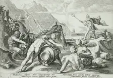 Neptune Plotting the Destruction of Man, published 1589. Creator: Hendrik Goltzius