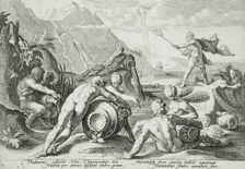 Neptune Plotting the Destruction of Man, published 1589. Creator: Hendrik Goltzius