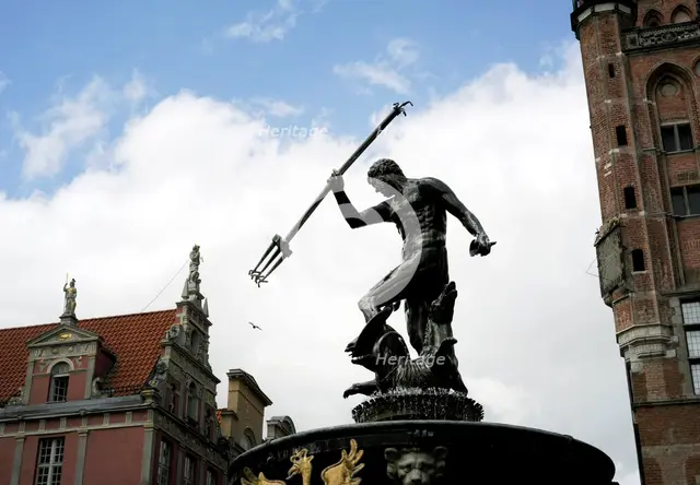 Neptune's Fountain by Abraham van den Block and Piotr Husen, Gdansk, Poland, 2015. Creator: Unknown.