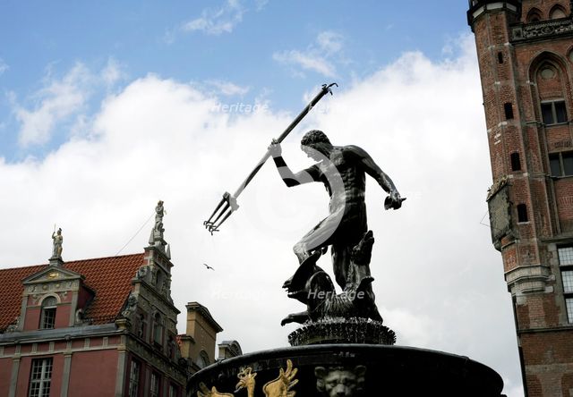 Neptune's Fountain by Abraham van den Block and Piotr Husen, Gdansk, Poland, 2015. Creator: Unknown.