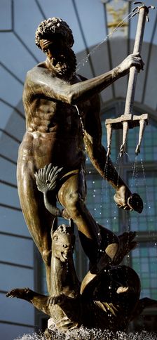 Neptune's Fountain by Abraham van den Block and Piotr Husen, Gdansk, Poland, 2015. Creator: Unknown