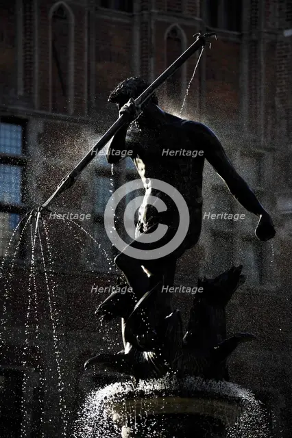 Neptune's Fountain by Abraham van den Block and Piotr Husen, Gdansk, Poland, 2015. Creator: Unknown.