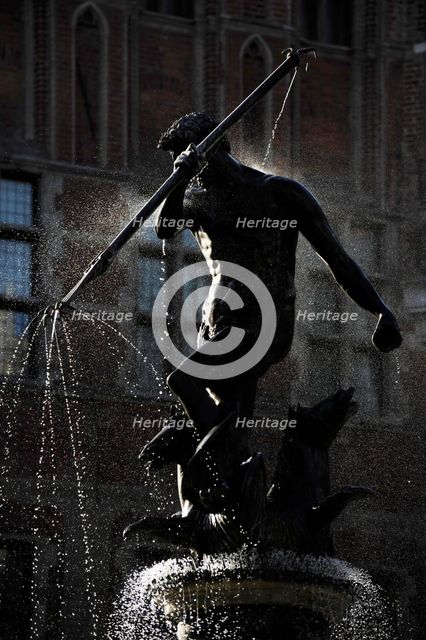 Neptune's Fountain by Abraham van den Block and Piotr Husen, Gdansk, Poland, 2015. Creator: Unknown.