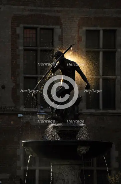 Neptune's Fountain by Abraham van den Block and Piotr Husen, Gdansk, Poland, 2015. Creator: Unknown.