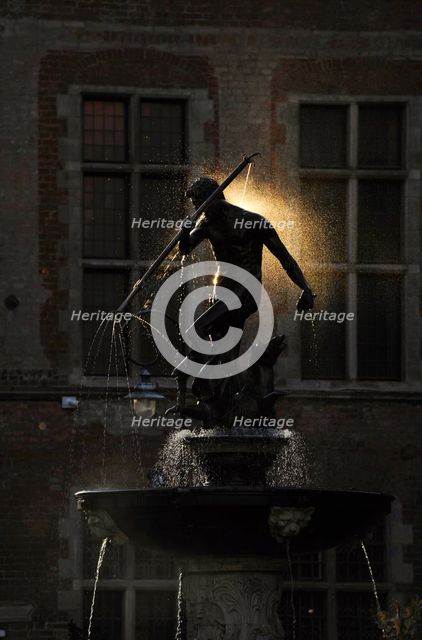 Neptune's Fountain by Abraham van den Block and Piotr Husen, Gdansk, Poland, 2015. Creator: Unknown.