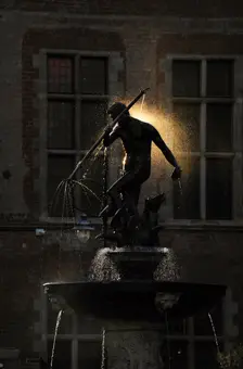 Neptune's Fountain by Abraham van den Block and Piotr Husen, Gdansk, Poland, 2015. Creator: Unknown