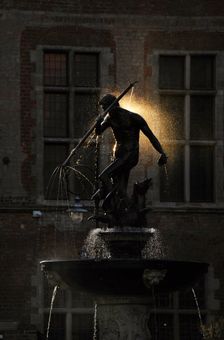 Neptune's Fountain by Abraham van den Block and Piotr Husen, Gdansk, Poland, 2015. Creator: Unknown