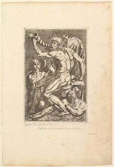 Neptune Seated Blowing a Conch Shell, 16th century. Creator: Unknown
