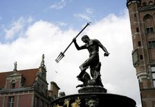 Neptune's Fountain by Abraham van den Block and Piotr Husen, Gdansk, Poland, 2015. Creator: Unknown