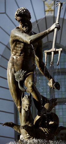 Neptune's Fountain by Abraham van den Block and Piotr Husen, Gdansk, Poland, 2015. Creator: Unknown