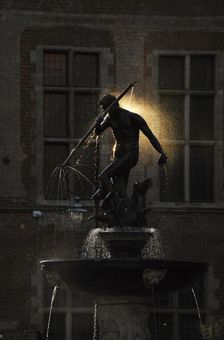 Neptune's Fountain by Abraham van den Block and Piotr Husen, Gdansk, Poland, 2015. Creator: Unknown