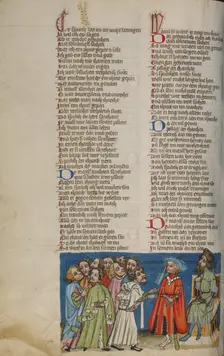 Nero Commanding His Advisers to Prepare a Potion That Would Make Him Pregnant, about 1400-1410. Creator: Unknown