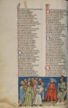 Nero Commanding His Advisers to Prepare a Potion That Would Make Him Pregnant, about 1400-1410. Creator: Unknown