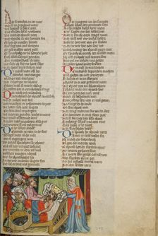 Nero Giving Birth to a Toad; Weltchronik, about 1400-1410. Creator: Unknown