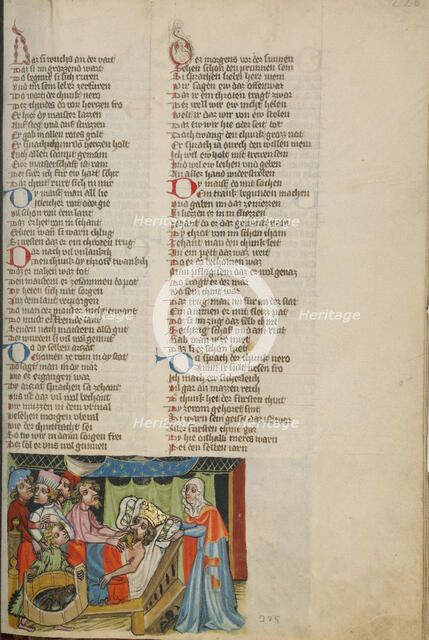 Nero Giving Birth to a Toad; Weltchronik, about 1400-1410. Creator: Unknown.