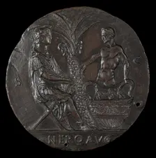 Nero, Laureate, Seated Under Palm Tree [reverse], fourth quarter 15th century. Creator: Antonio Averlino
