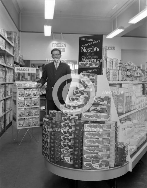 Nestle's shop display, Mexborough, South Yorkshire, 1959. Creator: Michael Walters.