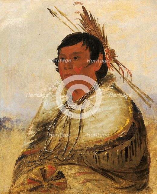 Ni-a-có-mo, Fix With the Foot, a Brave, 1830. Creator: George Catlin.