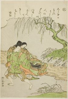 Ni: Akutagawa, from the series "Tales of Ise in Fashionable Brocade Pictures (Furyu..., c. 1772/73. Creator: Shunsho