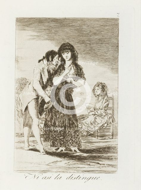 Ni asi la distingue.; Los Caprichos, pl.7, 1799. Creator: Francisco Goya.