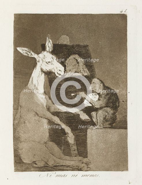 Ni mas ni menos.; Los Caprichos, pl.41, 1799. Creator: Francisco Goya.