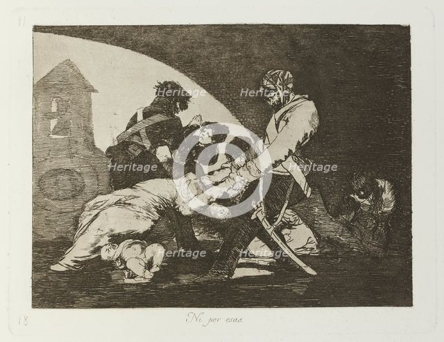 Ni por esas.; Los Desastres de la Guerra, Madrid 1863. Creator: Francisco Goya.